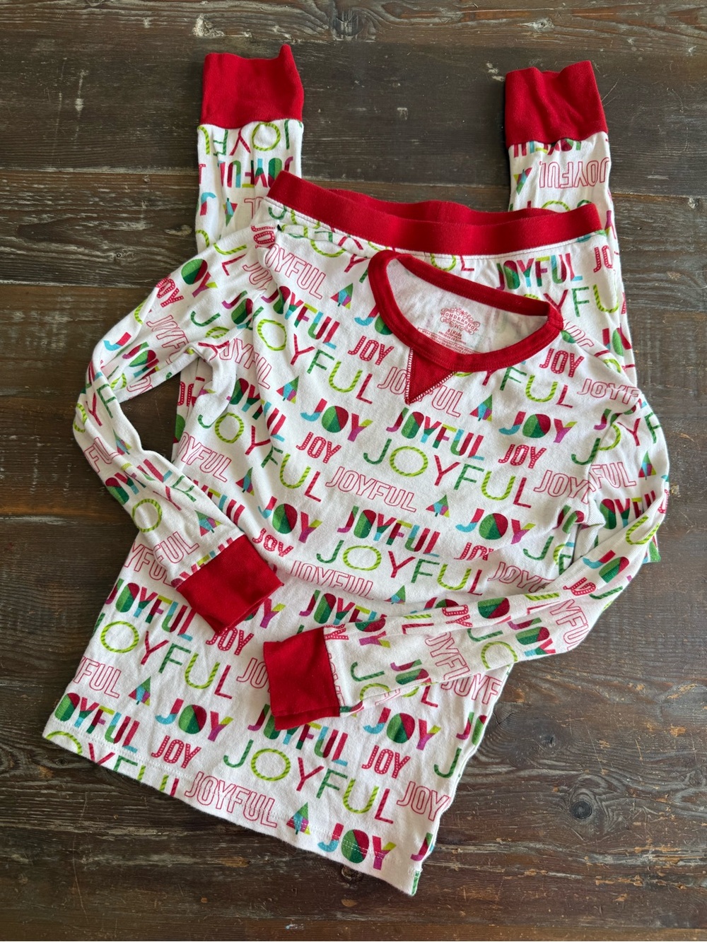 Wondershop Red, Green and Blue 'Joyful' Kids Pajama Set